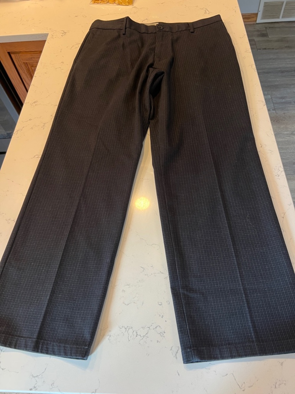Dockers Men's Dark Charcoal Pinstripe Dress Pants